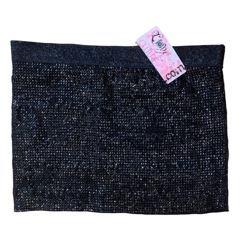 🖤NWT Love Culture Shimmery Metallic Black Stretch Mini Skirt🖤